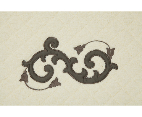 Коврик для ванной 60х90 Old Florence Ricciolo бежевый с коричневой аппликацией