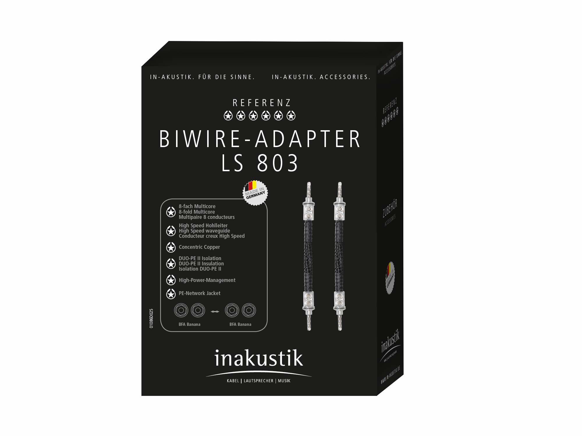 Inakustik Referenz LS-803 Bi-Wire Jumper, Spades, 00719302