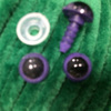 Глаз винтовой для игрушки 12 мм, (фиолетово-черный) пластиковый с заглушкой (2 шт)