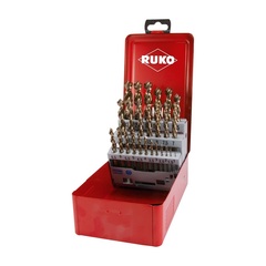 Набор сверл по металлу 1-13мм 25шт DIN338 HSS-G 130° Turbo (мет. кейс) Ruko 214615(K)