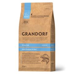 Сухой корм для собак Grandorf гипоаллергенный, Low Grain, белая рыба с бурым рисом