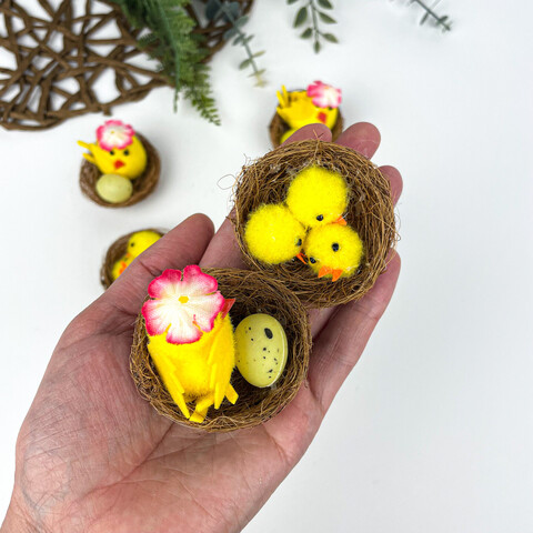Пасхальные украшения Яйца на палочке Flower Easter 6 см, 6 шт