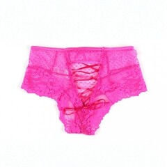 Трусики на высокой посадке Lace Strappy, розовые, XL