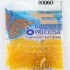 80060 Бисер 10/0 Preciosa прозрачный желто-оранжевый