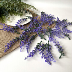 Веточки Лаванды, искусственная зелень, искусственные цветы для декора, Фиолетовые, 10 см, 30 шт.
