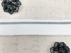 Подвязы трикотажные, ш. 3 см, L 125 см, белый с серебром