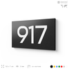 Номер на дверь 917, табличка на дверь для офиса, квартиры, кабинета, аудитории, склада, черная 120х70 мм, Айдентика Технолоджи