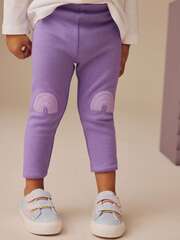 Легинсы с флисовой подкладкой и вышивкой для девочки Next E51-644, Сиреневый