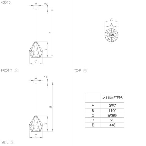 Подвесной светильник Eglo CARLTON 43815