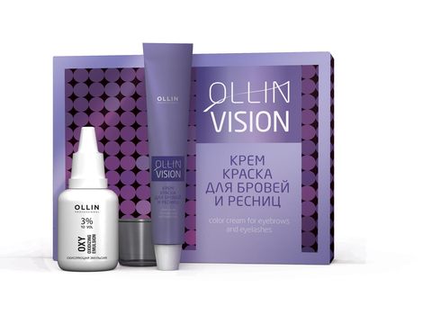 OLLIN PROFESSIONAL VISION НАБОР для окрашивания бровей и ресниц  (коричневый)