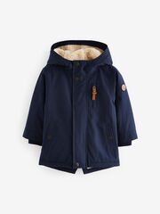 Куртка с флисовой подкладкой и капюшоном для мальчика Next Q53-237, Темно-синий