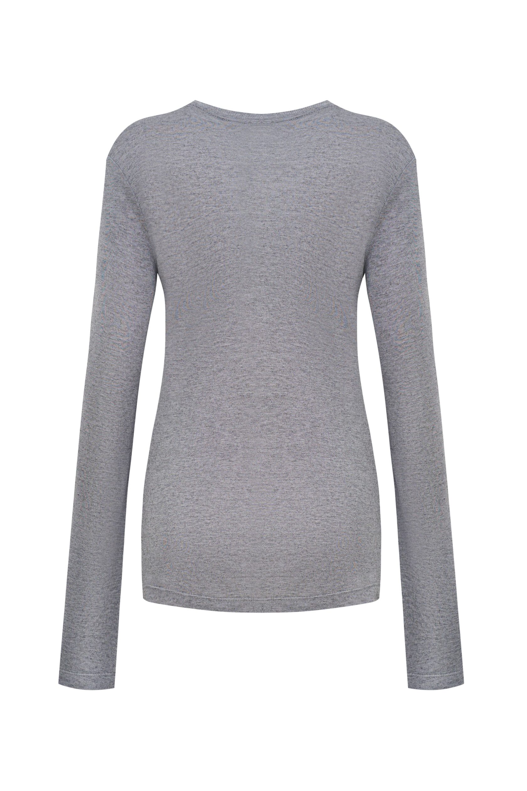 Лонгслив из смесового кашемира, Серый