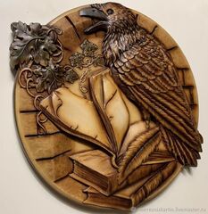 Силиконовый молд Ворон (медальон) № 0472