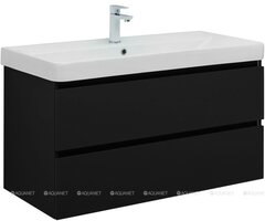 Aquanet 344745 Тумба с раковиной Вега 2.0 100 2 ящ. цв.черный (раковина Ирис) (344745) фото