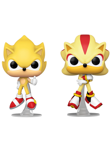 Funko POP! Sonic the Hedgehog: Super Sonic & Super Shadow (Flocked Exc) (2 Pack)