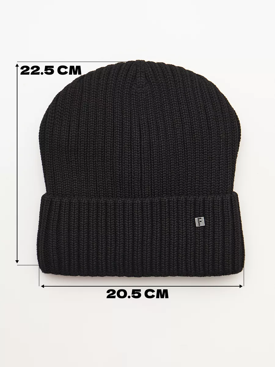 Шапка зимняя на флисе вязаная бини