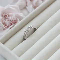 Кольцо с петелькой Бамбук, родий, Д065