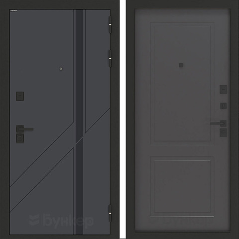 Входная металлическая дверь Бункер БН-12 Веллюто верде ФЛ-609 Графит софт