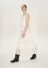 Юбка белая с кружевными рюшами