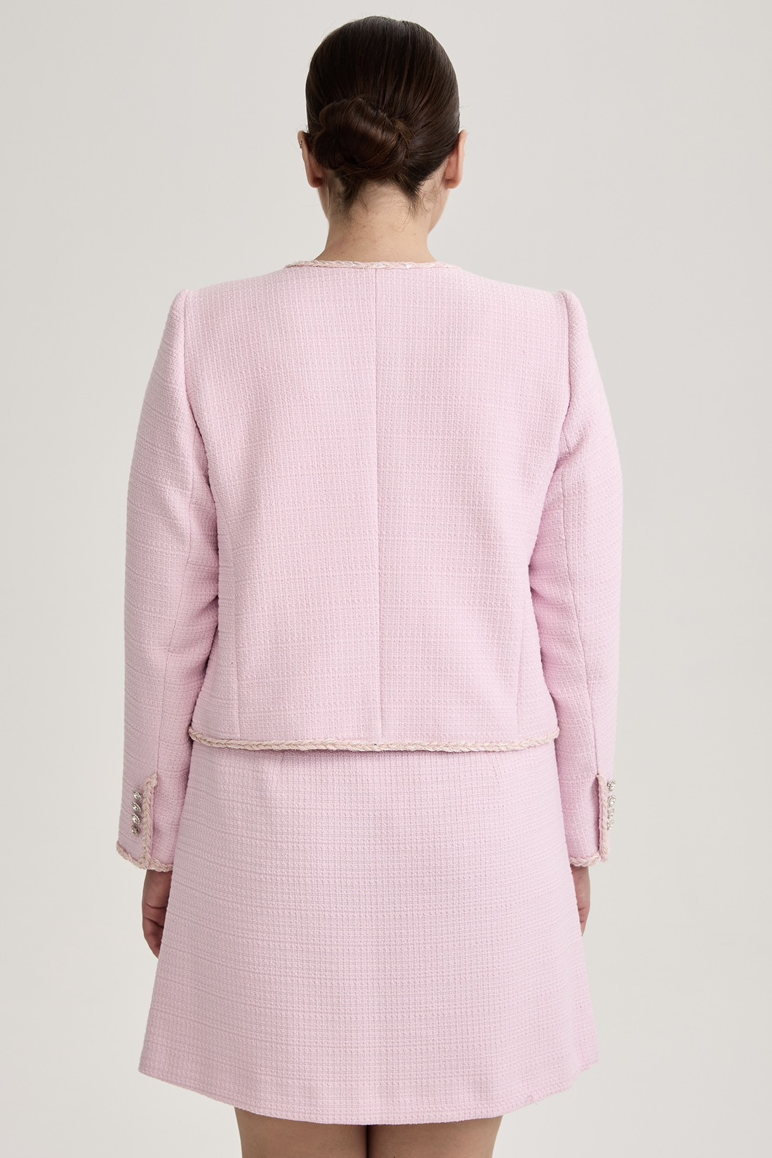 Жакет из твида, розовый