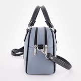 Сумка Саломея 269 гладкий серо-голубой + черный