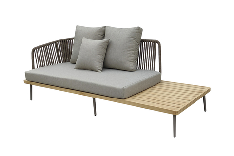 Диван Garda Decor трехместный левосторонний БЭЙЛИ (BAYLEY) уличный серый 220*84*75 см