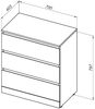 Aquanet Комод Сканди 700х400х780 3 ящ. цв. дуб крафт (302550)