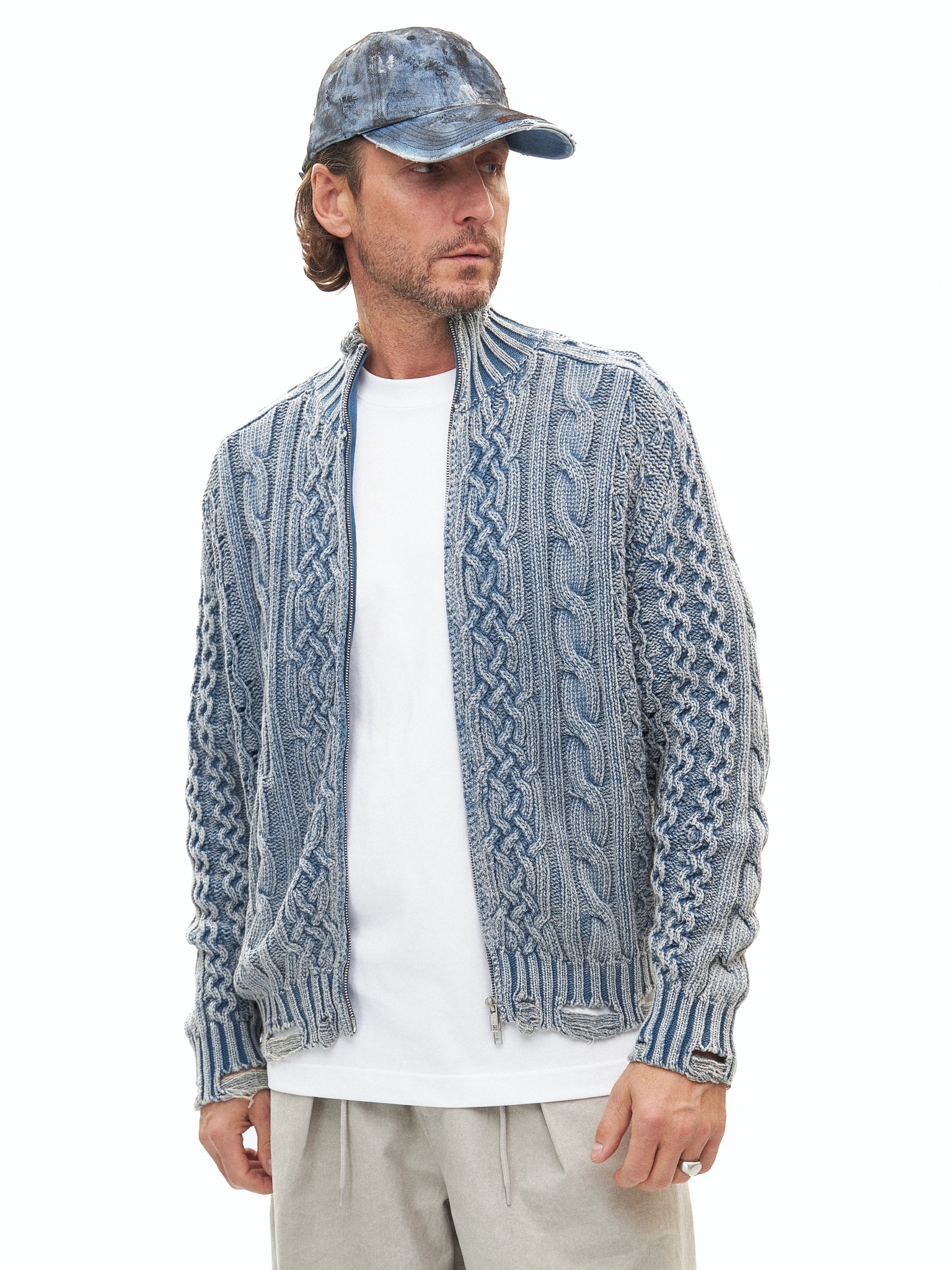 Голубой джемпер на молнии Birthday Zip