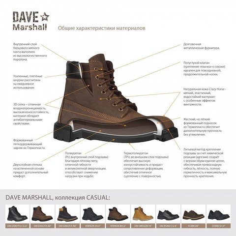 Ботинки кожаные DAVE MARSHALL VERNON-SH-6