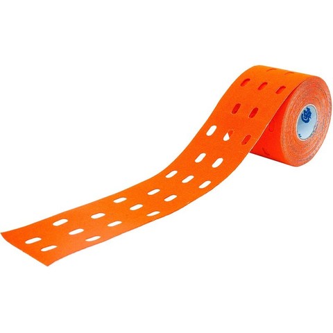 Тейп кинезиологический CureTape Punch Orange, 5 см x 5 м, арт. 160714, перфорированный, оранжевый