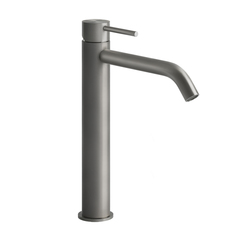 Gessi 316 54006#239 Смеситель для раковины на 1 отверстие, высокий h=305мм,  без донного клапана, излив 155мм, цвет: steel brushed фото