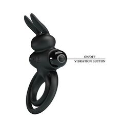Черное эрекционное кольцо с вибростимуляцией клитора Vibrant Penis Ring III - 