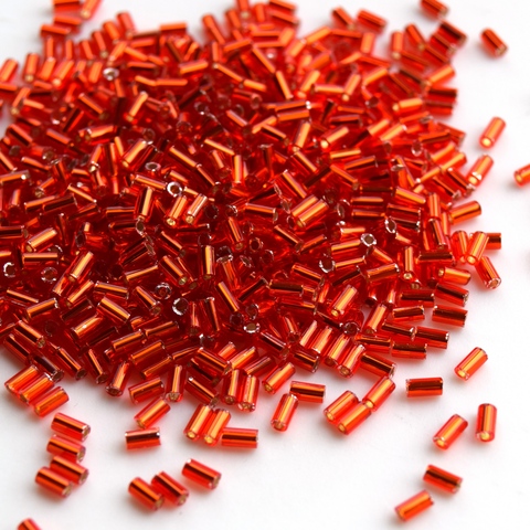 Стеклярус Тохо 3 мм 0025 оранжево-красный