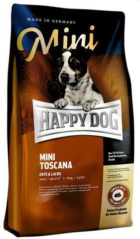 купить Happy Dog Supreme Mini Adult Toscana сухой корм для взрослых собак до 10 кг, с пониженным уровнем активности, кастрированных и стерилизованных 4 кг