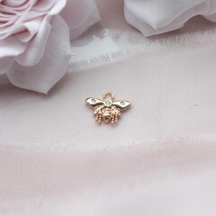 Подвеска Пчела с фианитами 10*13 мм, позолота, П374