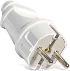 UNIVersal Вилка прямая с заземляющими контактами 16А 250В Белый А101