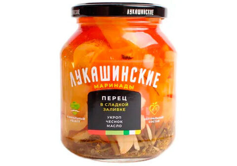 Перец с укропом и чесноком "Лукашинские", 340г