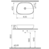 Vitra 7993B066-0016 Чаша Outline Recycled, форма трапеция, 63x42 см, без перелива, матовый тауп