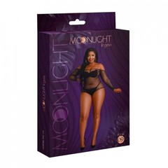 Боди со стразами от Moonlight модель № 09 черное (plus size)