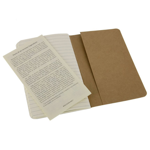 Набор 3 блокнота Moleskine Cahier Journal Pocket, цвет бежевый, в линейку