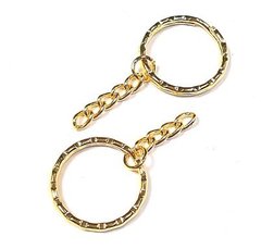 Основа для брелока кольцо с цепью цвет золото арт. osn-brelok-05