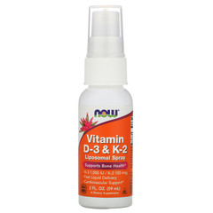 Now Foods, Vitamin D-3 & K-2, Liposomal Spray, 2 fl oz (59 ml)