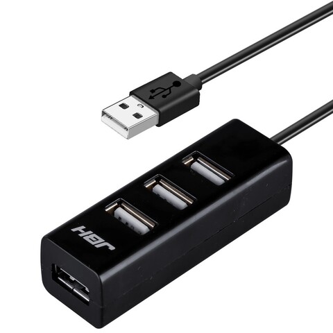 Хаб USB-концентратор USB на 4 USB 2.0 JBH HUB-112 (Черный)