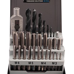 Набор метчиков комплектных M3 -M12 HSS-G DIN352 (+ вороток, сверла) 29пр Volkel 49510