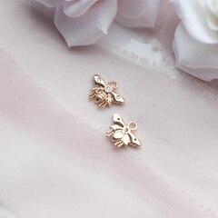 Подвеска Пчела с фианитами 10*13 мм, позолота, П374