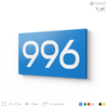 Номер на дверь 996, табличка на дверь для офиса, квартиры, кабинета, аудитории, склада, голубая 120х70 мм, Айдентика Технолоджи