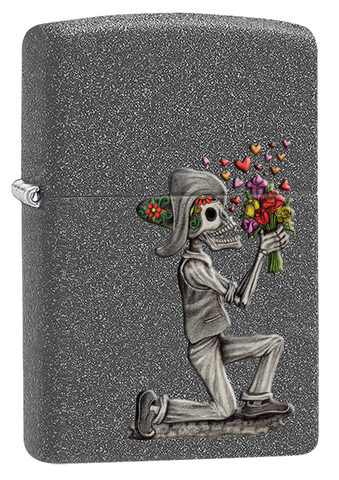 Набор Zippo Влюбленные зомби из двух зажигалок с покрытием Iron Stone, серые, матовые