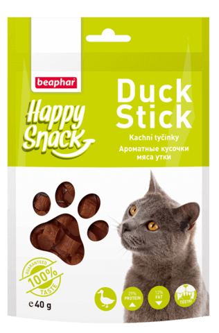 купить бефар Beaphar Happy Snack Duck Stick ароматные кусочки мяса утки для кошек и котят