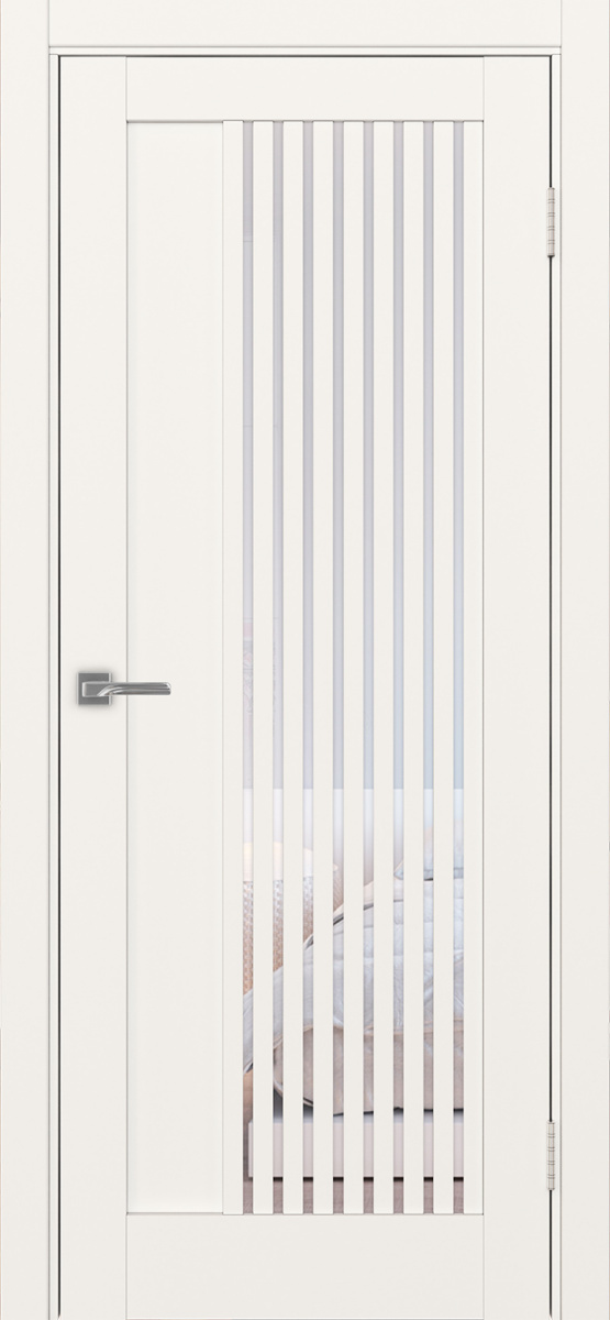 Дверь межкомнатная Оптима Порте Турин 544.12, цвет бежевый, экошпон, стекло прозрачное