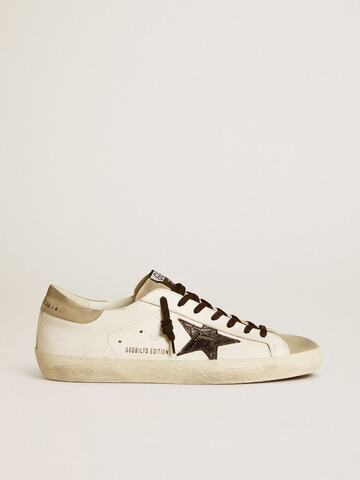 Men's Super Star LTD with black croc-print leather star and suede inserts